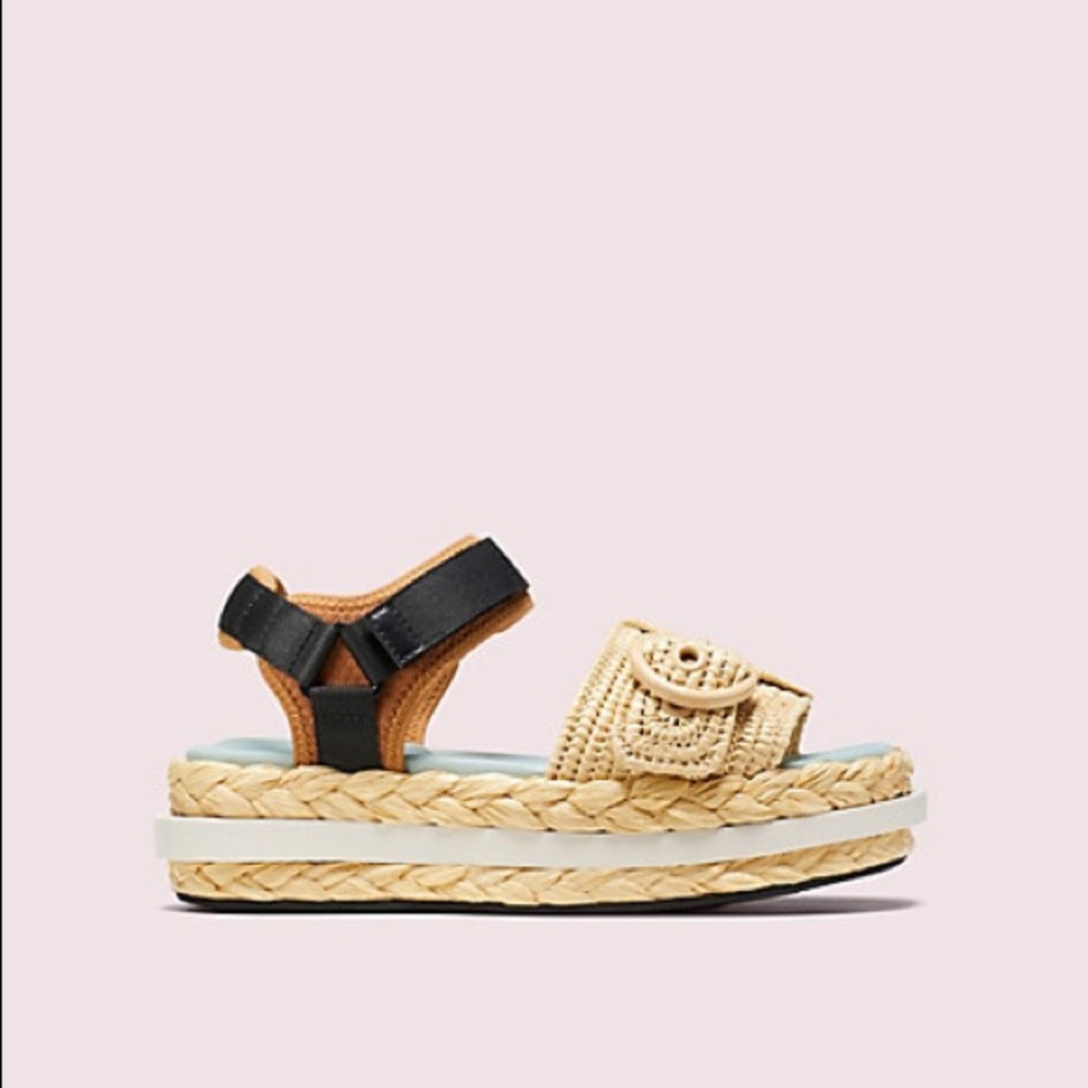 Kate Spade acapulco raffia flatform sandals